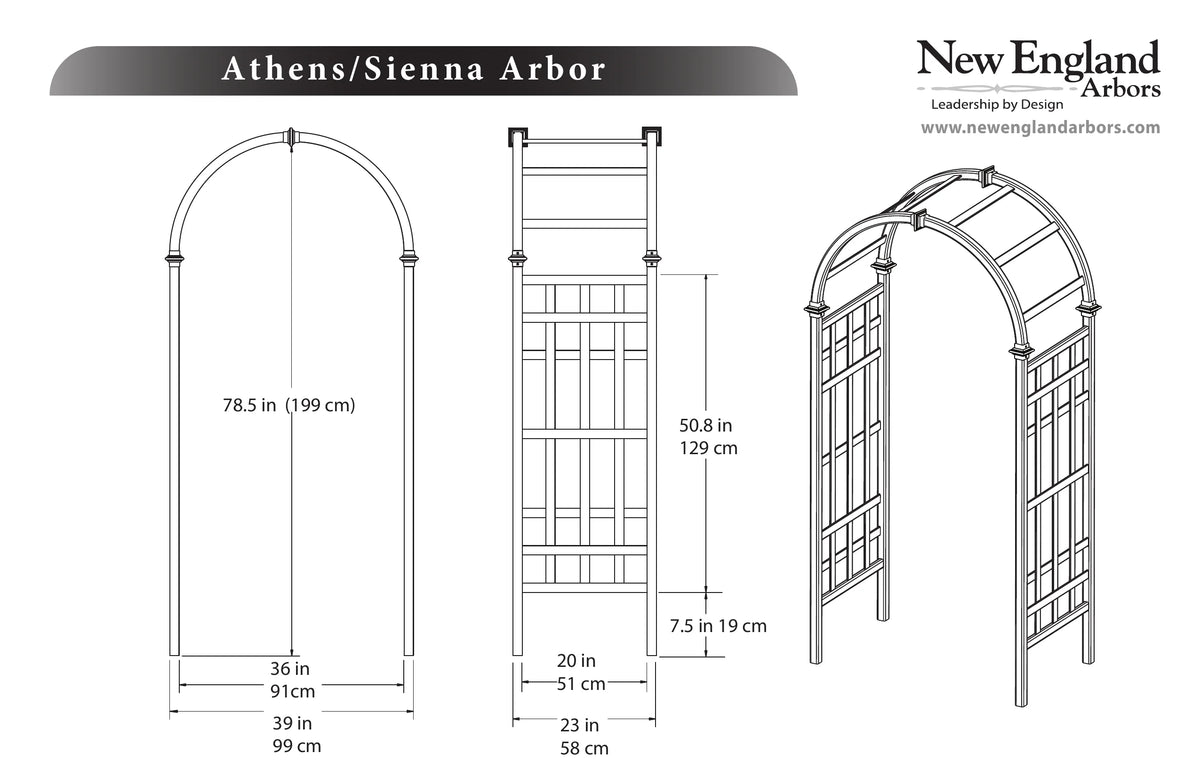 Vita 39 in L x 23 in W x 81 in H Athens Vinyl Arbor, White, VA68111