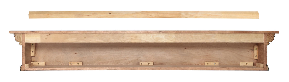 Pearl Mantels Savannah Transitional Premium Pine Wood Mantel Shelf, Unfinished, Paint and Stain Grade, 60"L x 9"D x 9"H