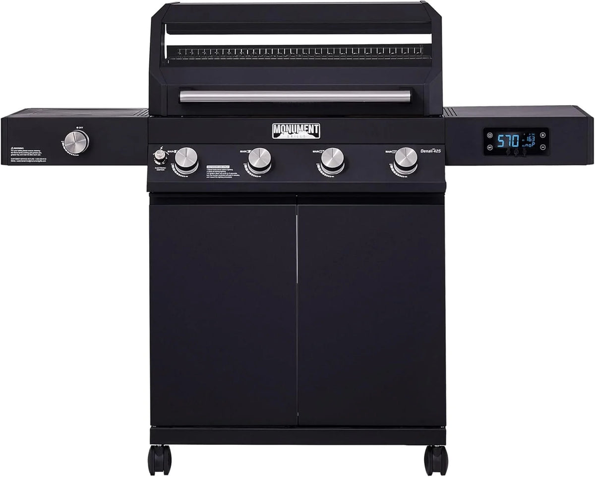 Monument Grills Denali 425 Black Smart Tech Propane Gas Grills