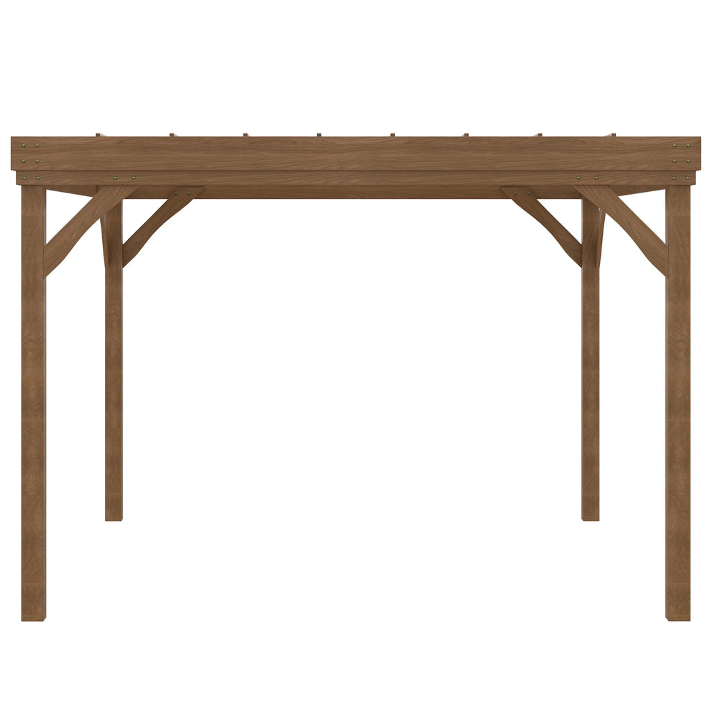 Outsunny 10' x 12' x 7' Brown Fir Wood Pergola, Open Design