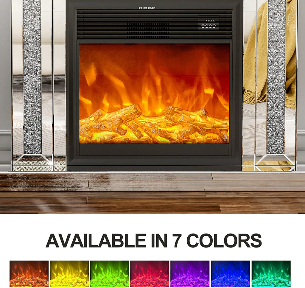 IKIFLY 47.24L x 41.33 H Mirrored Electric Fireplace