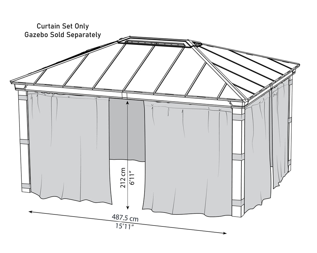 Palram - Canopia Dallas 4300 12' x 14' Curtain Set