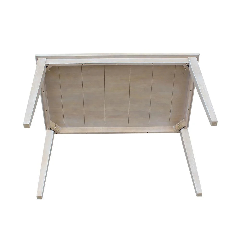 Solid Wood 30"x 48" Dining Table in Washed Gray Taupe