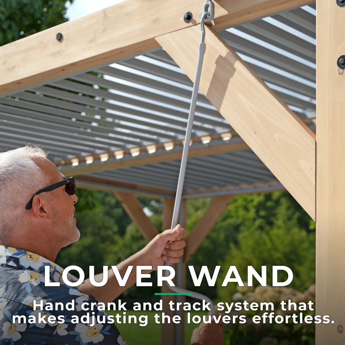 Yardistry 10 ft. x 20 ft. Meridian Louvered Pergola