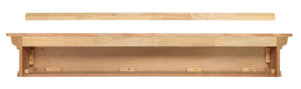 Pearl Mantels Savannah Transitional Premium Pine Wood Mantel Shelf, Unfinished, Paint and Stain Grade, 60"L x 9"D x 9"H