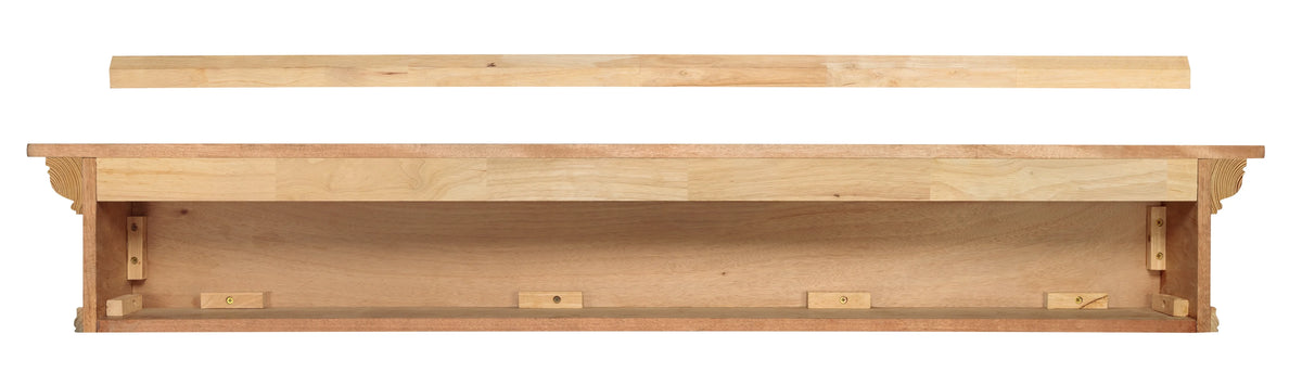 Pearl Mantels Savannah Transitional Premium Pine Wood Mantel Shelf, Unfinished, Paint and Stain Grade, 60"L x 9"D x 9"H