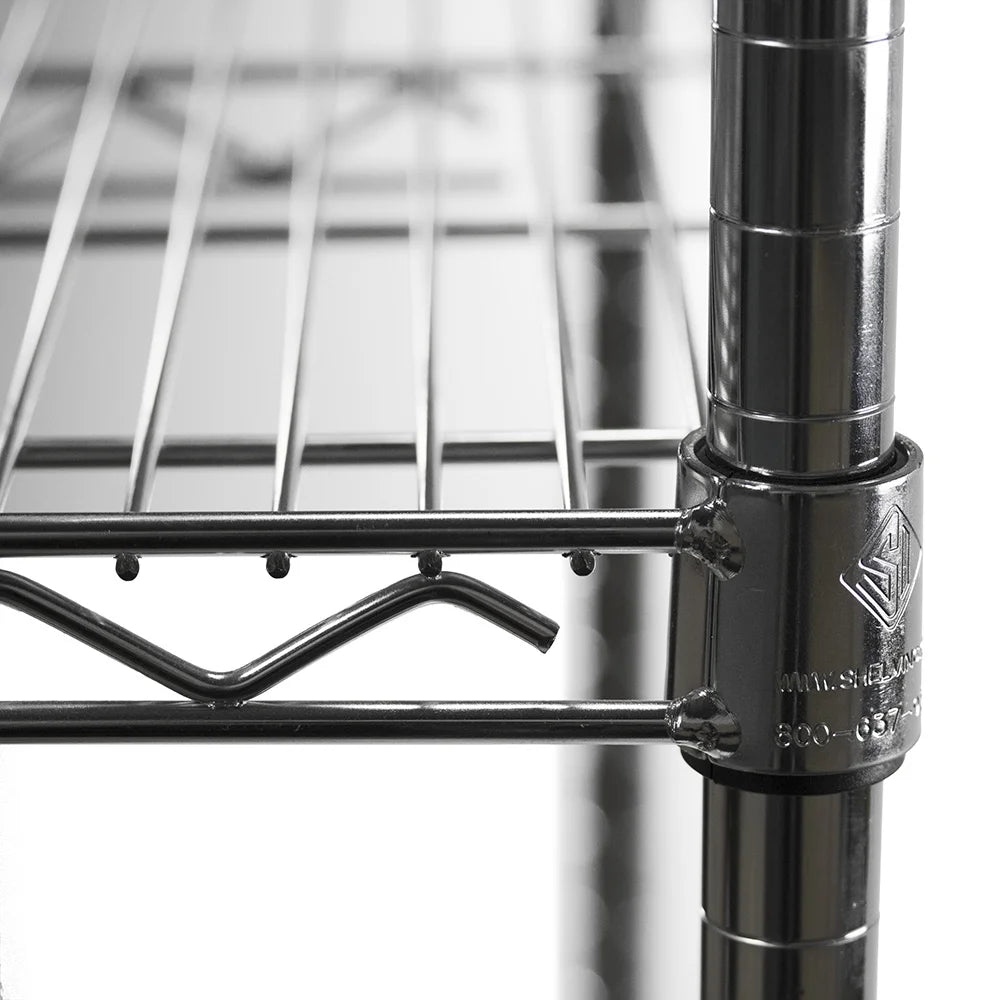 Shelving Inc. 14" d x 24" w x 72" h Chrome Wire Shelving with 5 Tier Shelves, Weight Capacity 800lbs Per Shelf