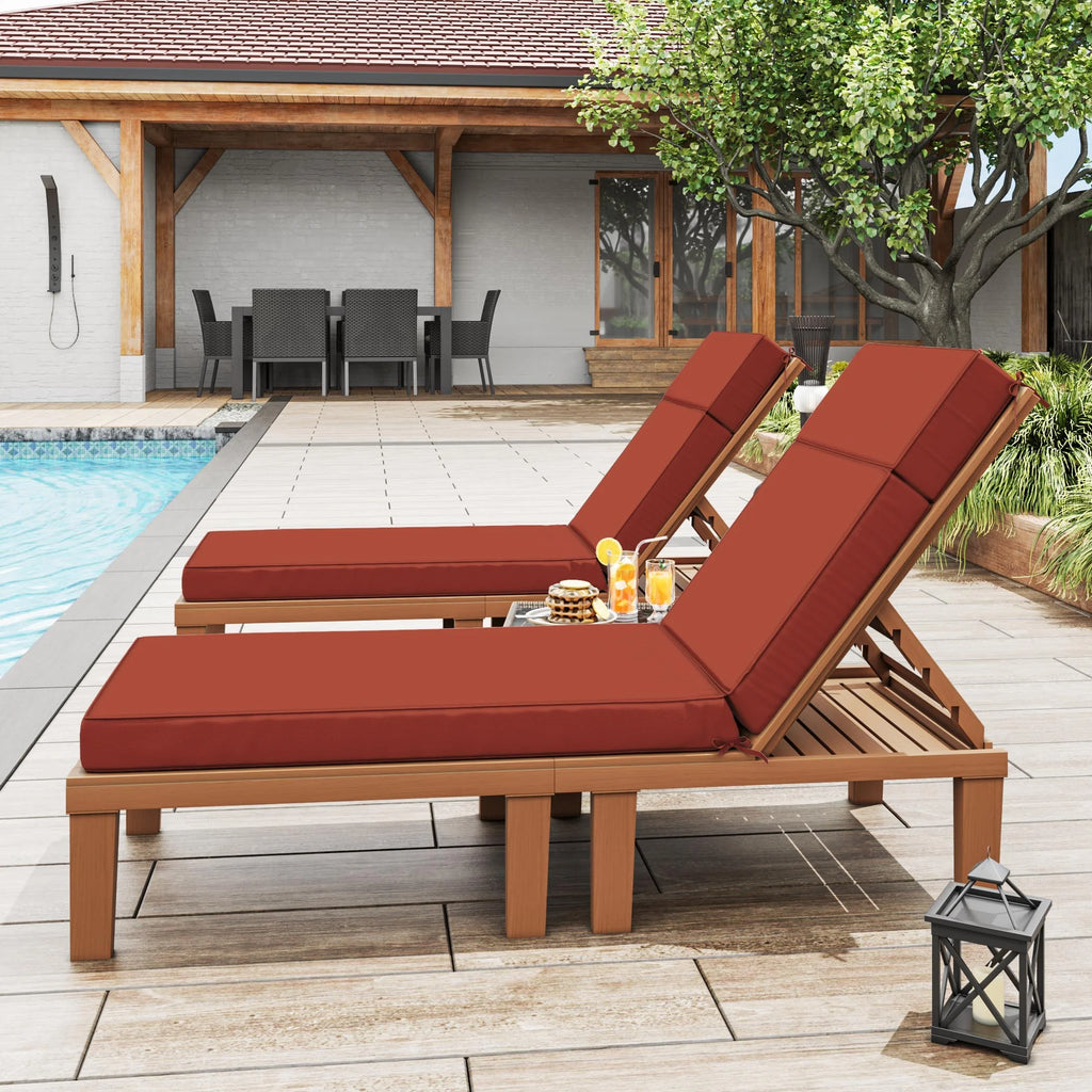 Kimunuk Outdoor Chaise Lounge Cushions set of 2, 80" x 26" x 4" Waterproof Pool Beach Recliner Replacement Cushions with Ties, Navy
