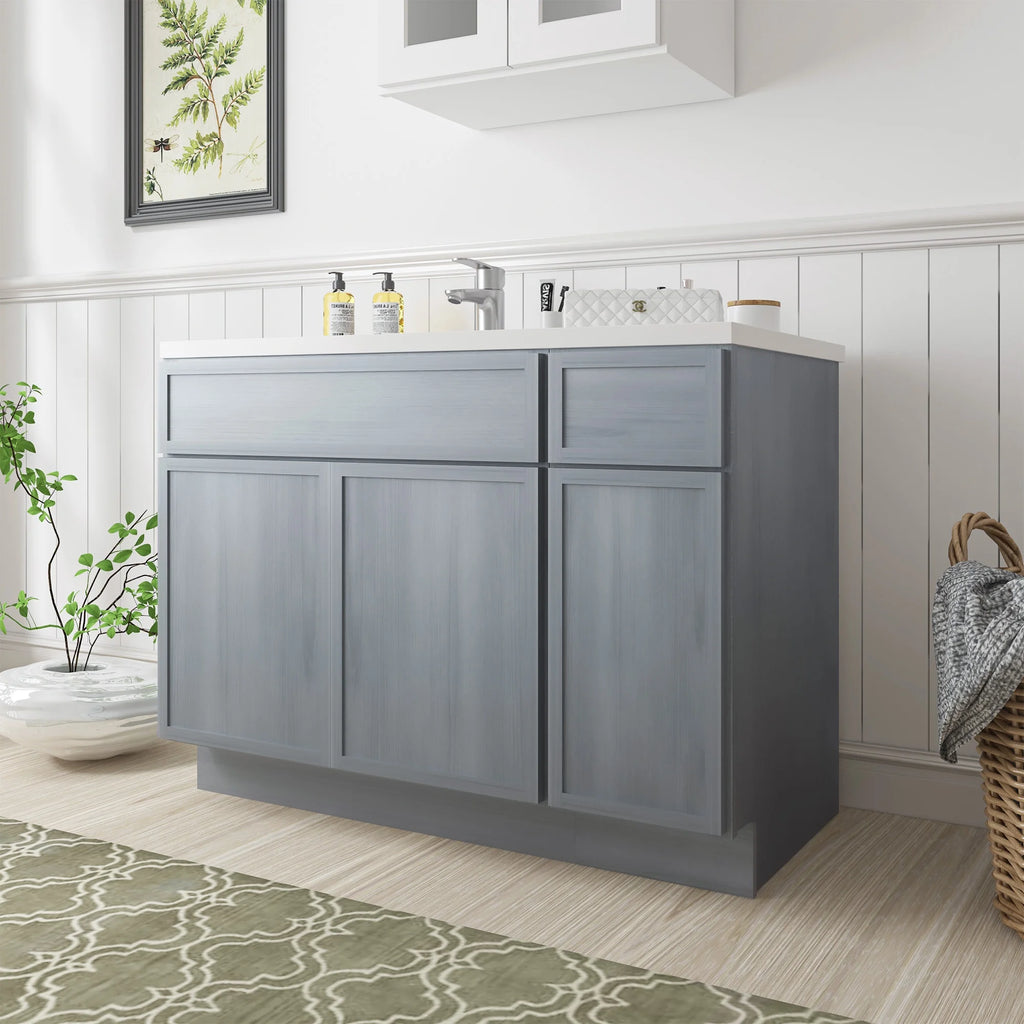 Meuble-lavabo de salle de bain 45 po l x 21 po P x 32,5 po H sans comptoir, brun