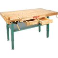 Grizzly Industrial T10157 - Heavy-Duty Oak Workbench with Steel Legs