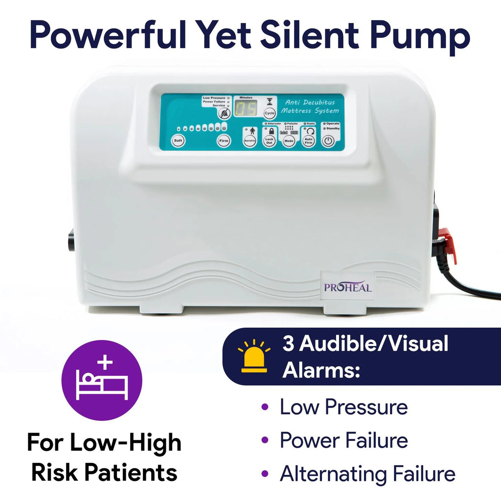 Proheal Bariatric True Low Air Loss Alternating Pressure Air Mattress with Pump & Side Air Perimeter - 42" x 80" x 8/11"