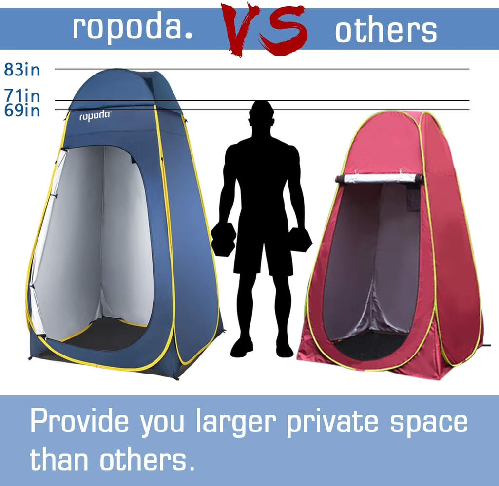 ROPODA Pop Up Tent 83inches x 48inches x 48inches - Upgrade Privacy Tent for Camping, Travel, and Outdoor Activities