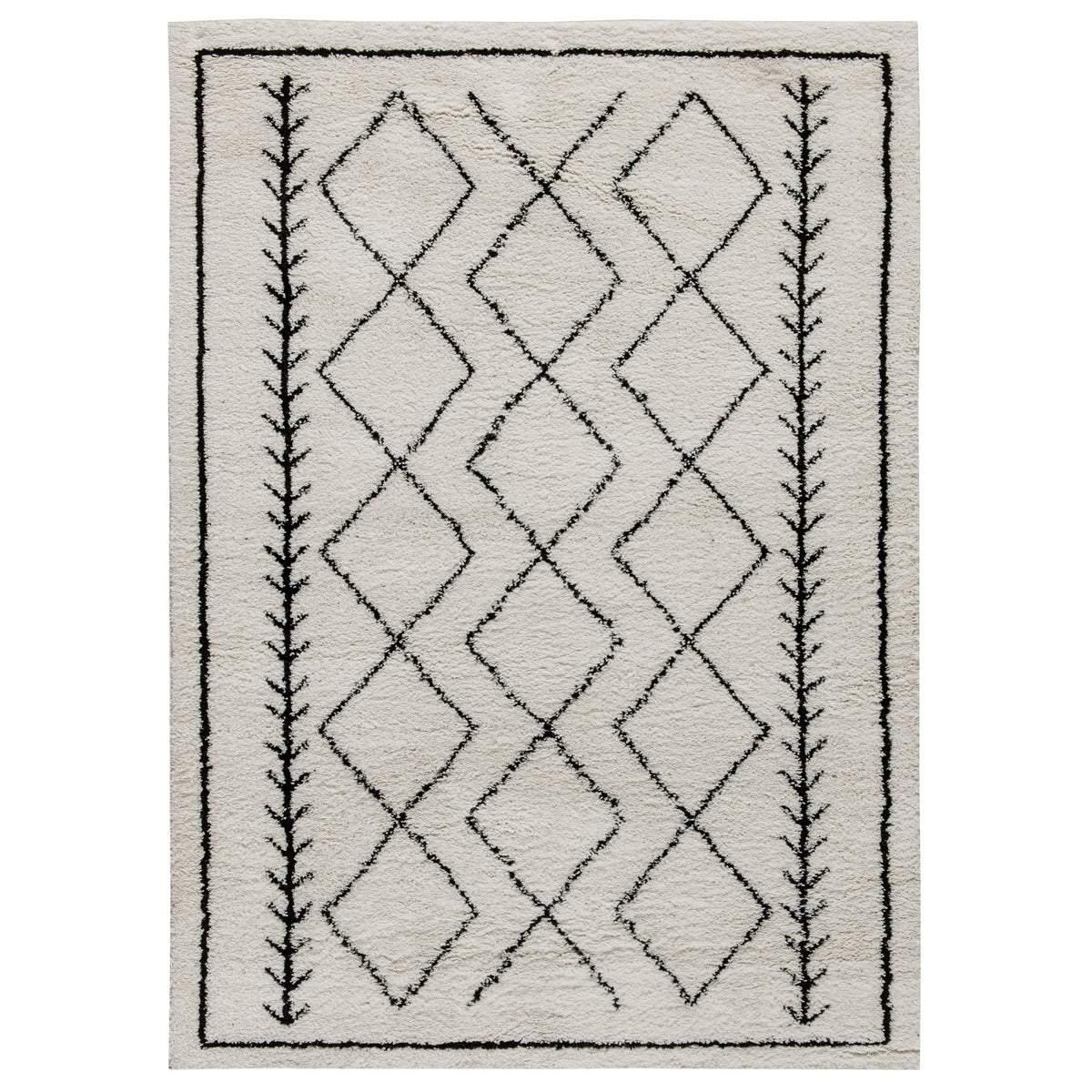 Flash Furniture Rectangular Bohemian Ivory Area Rug, 5' x 7'