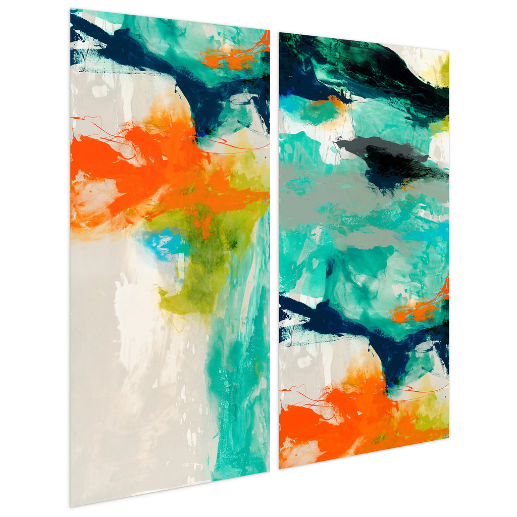 Empire Art Direct Tidal Abstract 2 Frameless Free Floating Tempered Glass Panel Graphic Wall Art, 24" x 48" x 0.2", Ready to Hang