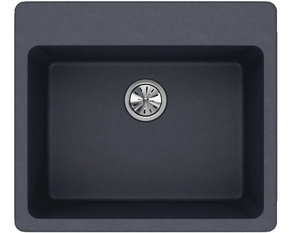 Elkay Quartz Classic 25" x 22" x 9-1/2", Single Bowl Drop-in Sink, Greystone