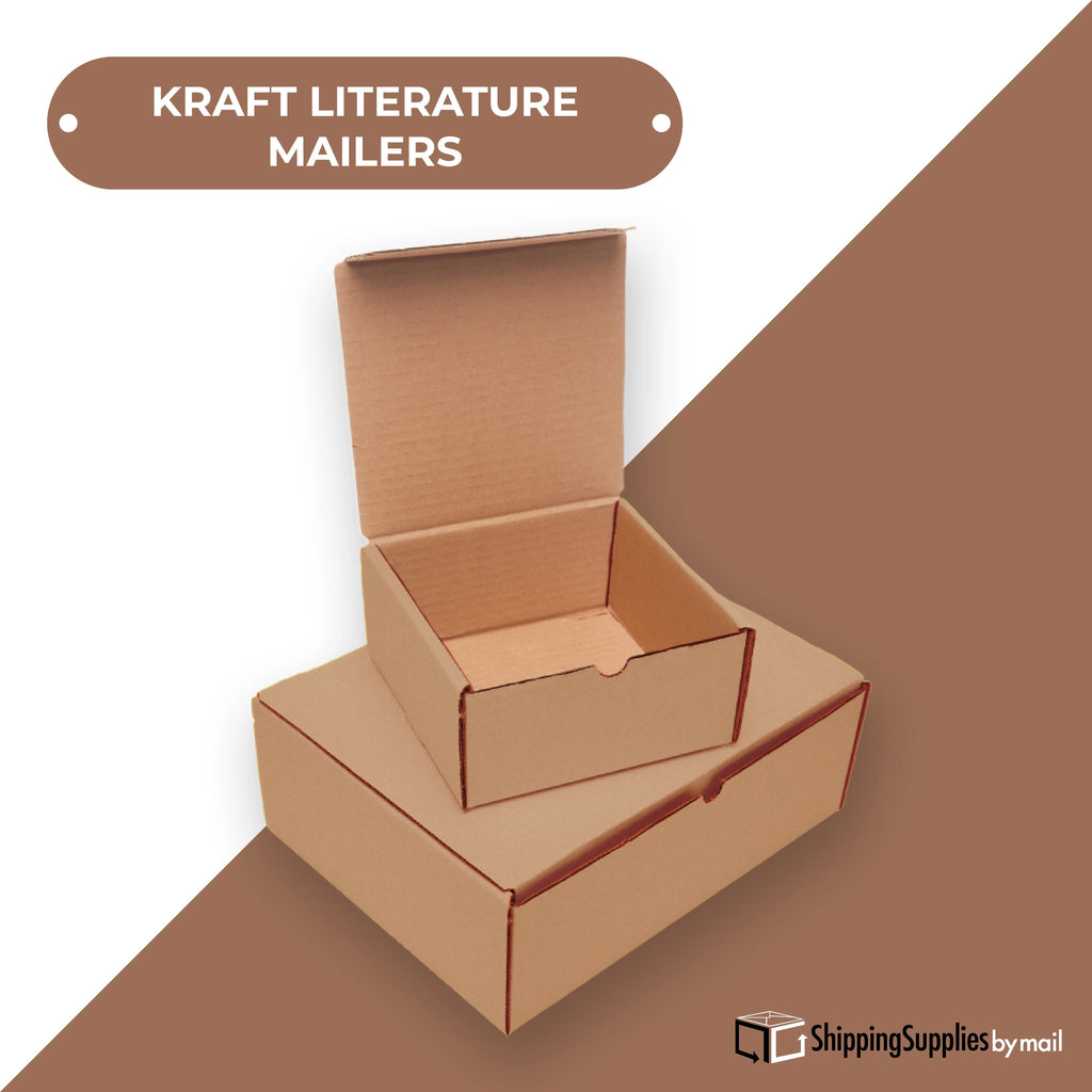 SSBM 12" x 12" x 4" ECT-32B Kraft Literature Shipping Mailers 50/Case