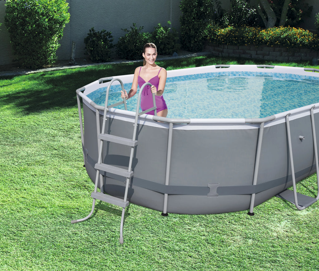 Kit piscine hors-sol ovale Bestway Power Steel 4,24 m x 2,50 m x 1,00 m