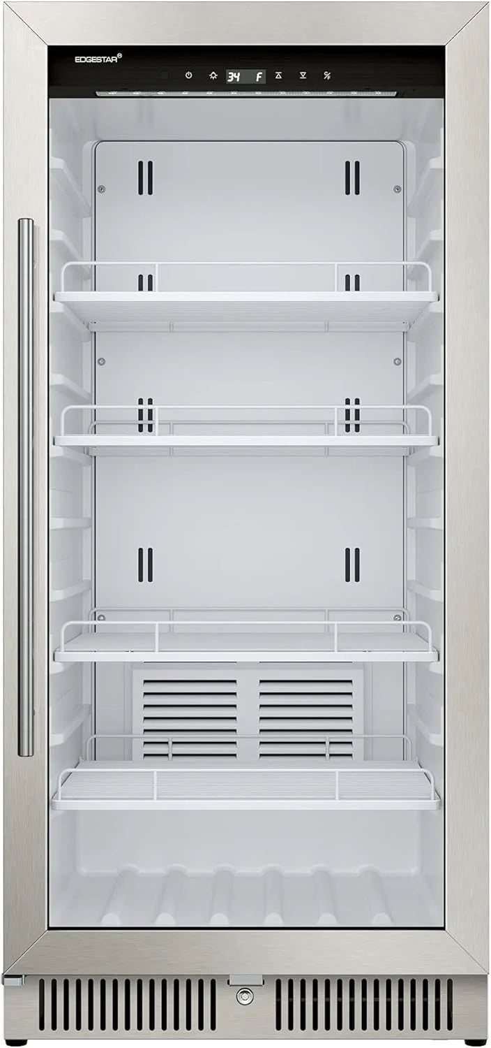 22" Wide 10.1 Cu. Ft. Commercial Beverage Merchandiser – Stainless Steel, Temp Alarm, Reversible Door