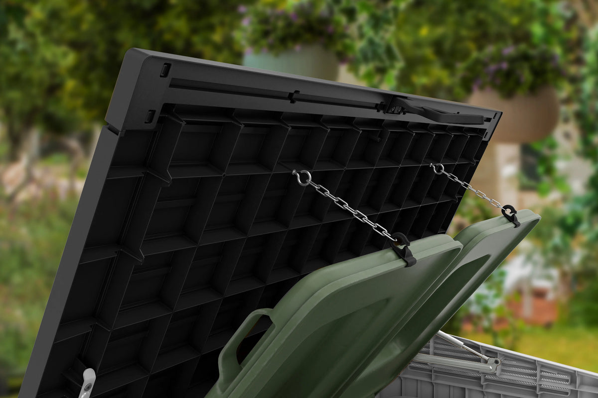 Keter S.I.O Midi 4.3' x 2.3' x 3.7' Horizontal Resin Outdoor Storage Shed with Durable Floor, Grey