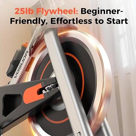 YOSUDA Exercise Bike, Brake Pad Stationary Bike for Home with Exclusive App, Magnetic Indoor Cycling Bike with 300 lb Weight Capacity, Low Noise, Tablet Holder and Fitness Courses for Weight Loss
