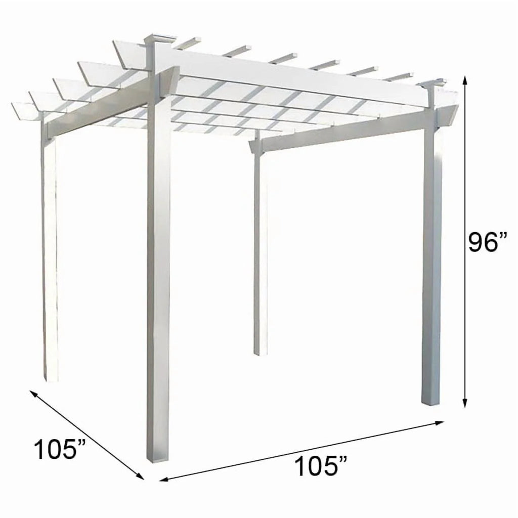 DuraTrel Kingston 7' x 7' White Vinyl Pergola