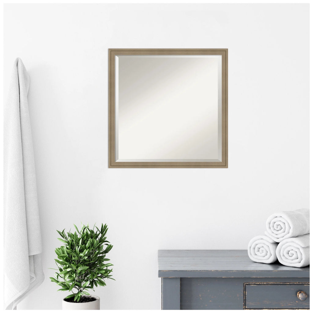 Amanti Art Florence Silver Beveled Wall Mirror 31.75 x 41.75 in.