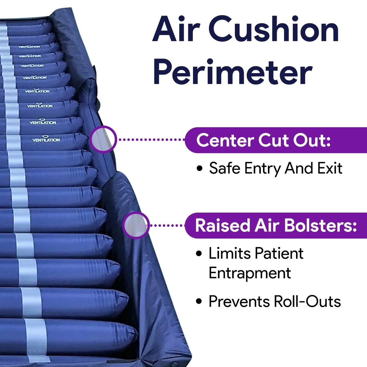 Proheal Bariatric True Low Air Loss Alternating Pressure Air Mattress with Pump & Side Air Perimeter - 42" x 80" x 8/11"