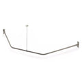 Naiture Stainless Steel 18-1/2" X 26" X 18-1/2" Neo-Angle Shower Curtain Rod with Ceiling Support, Brushed Nickel Finish