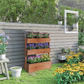 Jardinière surélevée Wilk 33,7 x 17,7 x 46, potager vertical en bois à 3 niveaux pour jardin, terrasse, balcon
