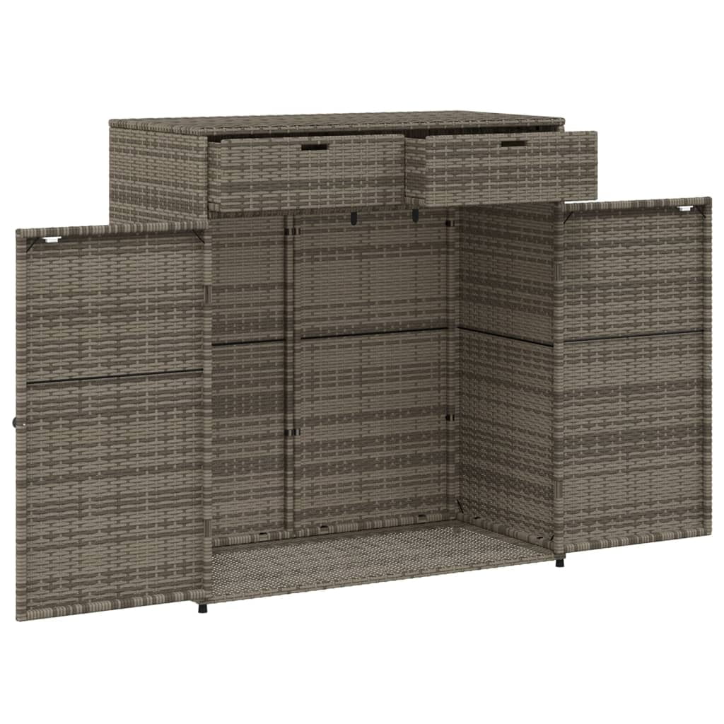 vidaXL Patio Storage Cabinet, PE Rattan Beige, 21.70 x 21.70 x 43.70 in