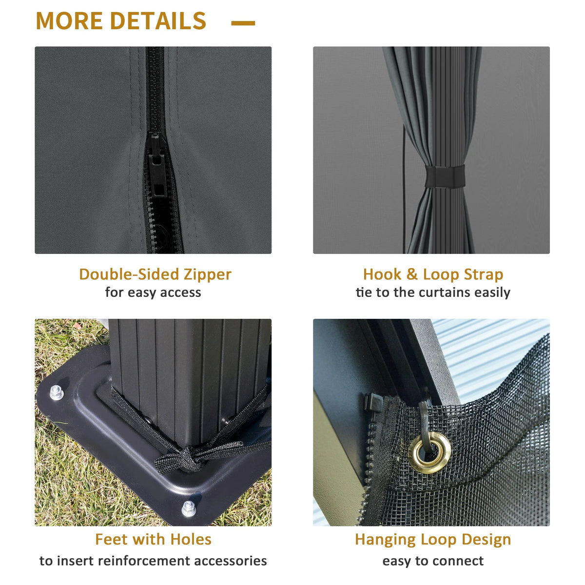 Outsunny 10' x 12' Hardtop Canopy Gazebo, Durability