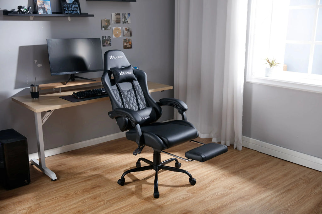 X Rocker Apex PC Gaming Chair with Massage Function and Footrest, Red