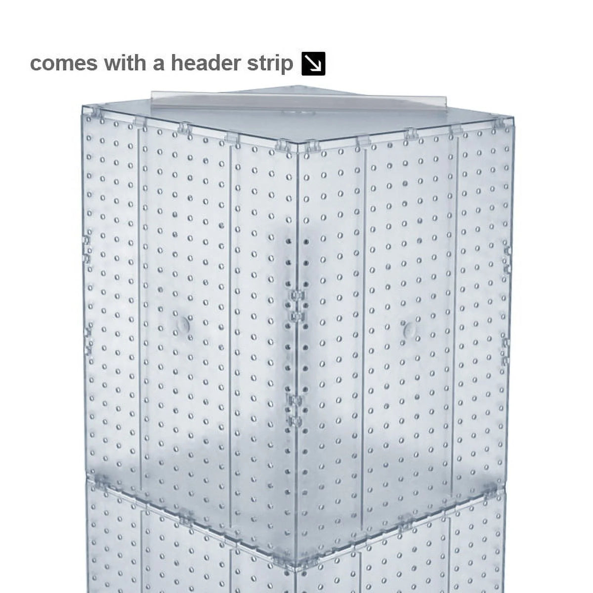 Azar 14" x 14" x 60" Interlocking Pegboard Display Clear 701464-CLR