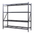 Stronghold Garage Gear by Shin Crest Steel 4-Tier Storage Rack 72"H x 24"D x 77"W, 1000lb per shelf