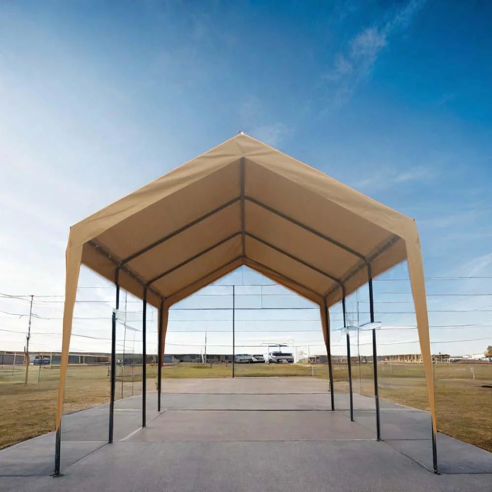 Garages portables et abris Sesslife 12' x 20' x 9,83' - Carports gris
