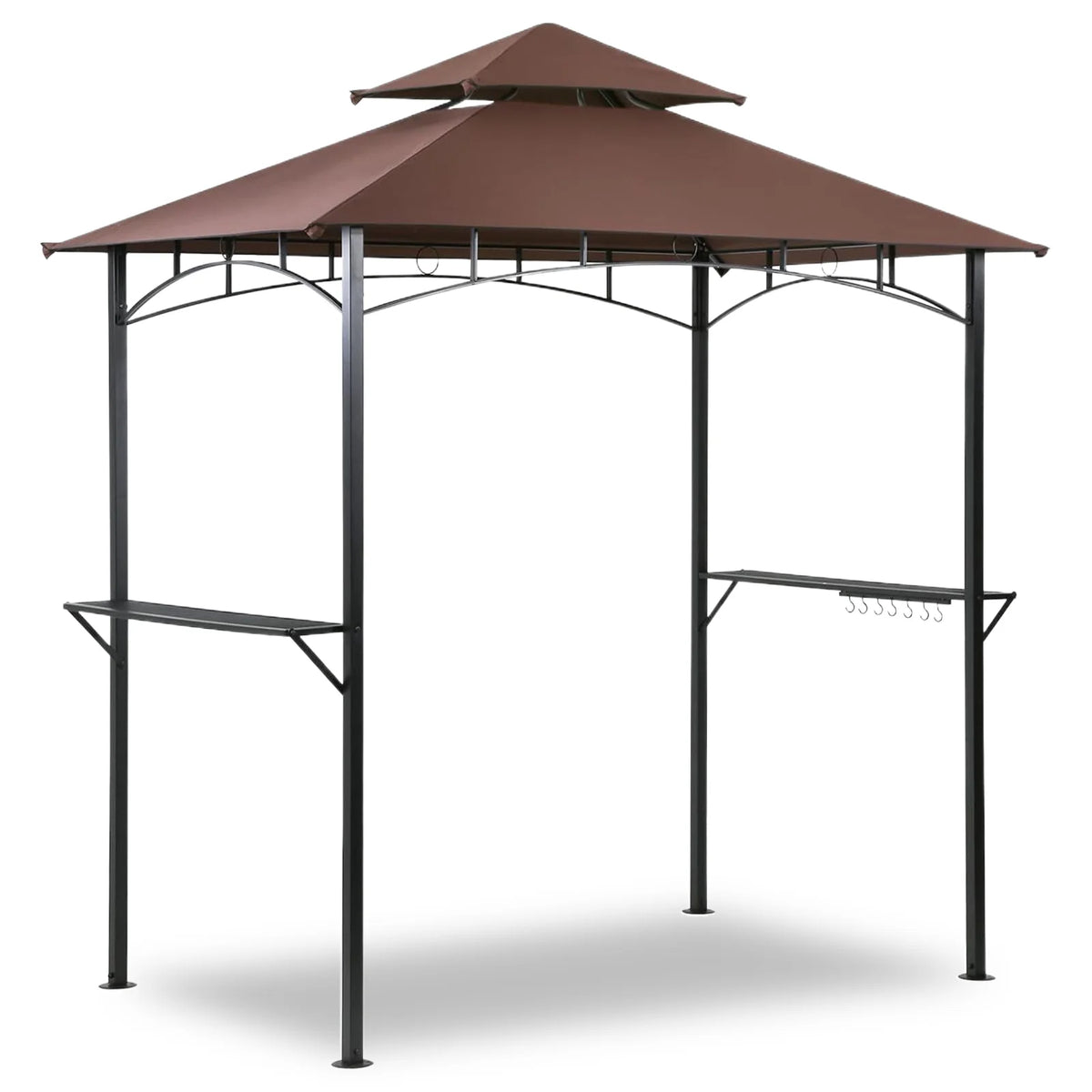Grezone Outdoor Grill Gazebo Tent BBQ Canopy for Outdoor Grill Shelter BBQ Grill Gazebo Hardtop (L96 x W60 x H101 Inch) Brown