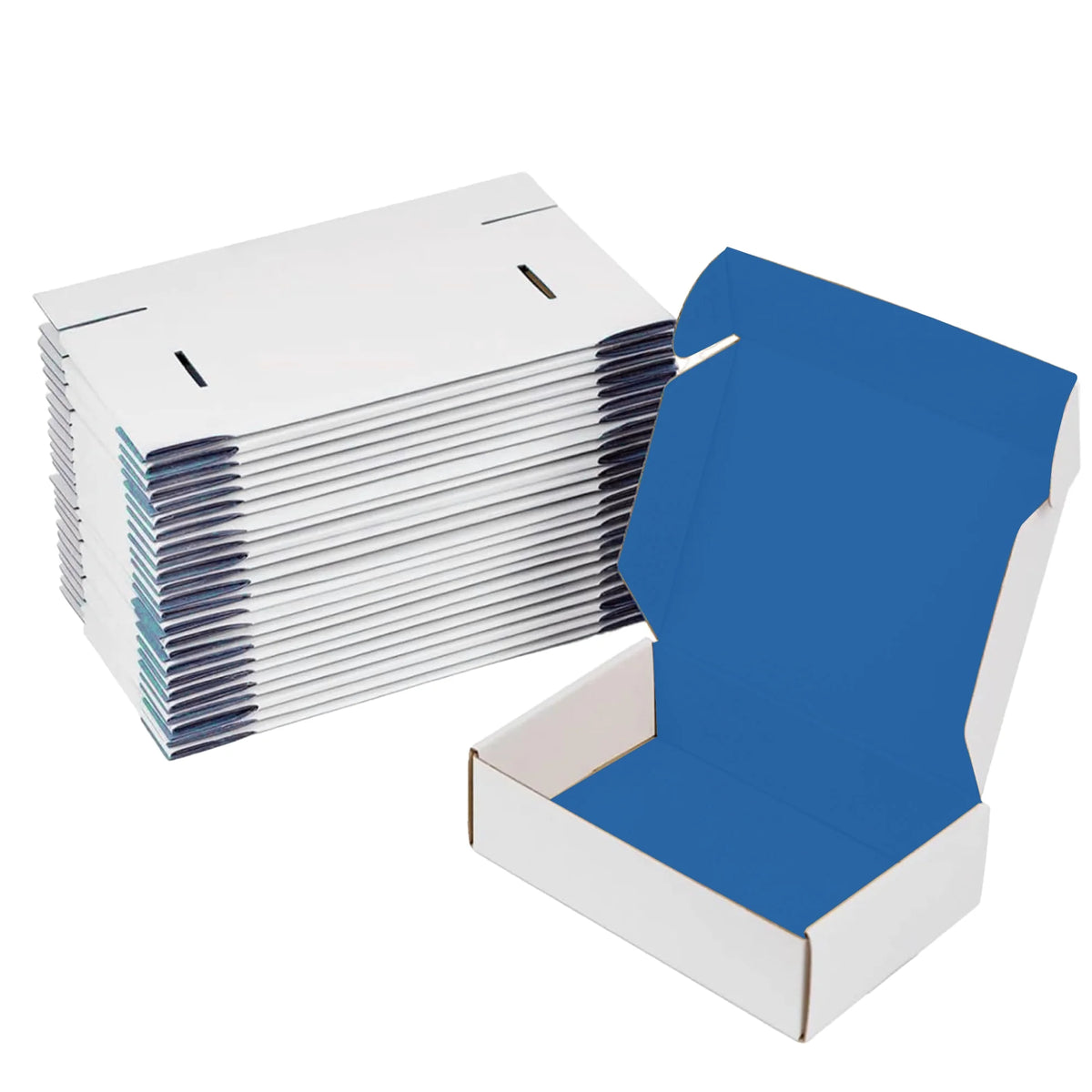 Boîtes d'expédition de luxe Ucanpack, cartons de déménagement en carton ondulé, épaisseur 3 mm, taille moyenne, blanc (intérieur bleu), 10 x 4 x 4 po - 50 pièces