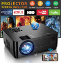 Projector with 5G WiFi and Bluetooth, Native 1080P ProjectorProjector Screen Included