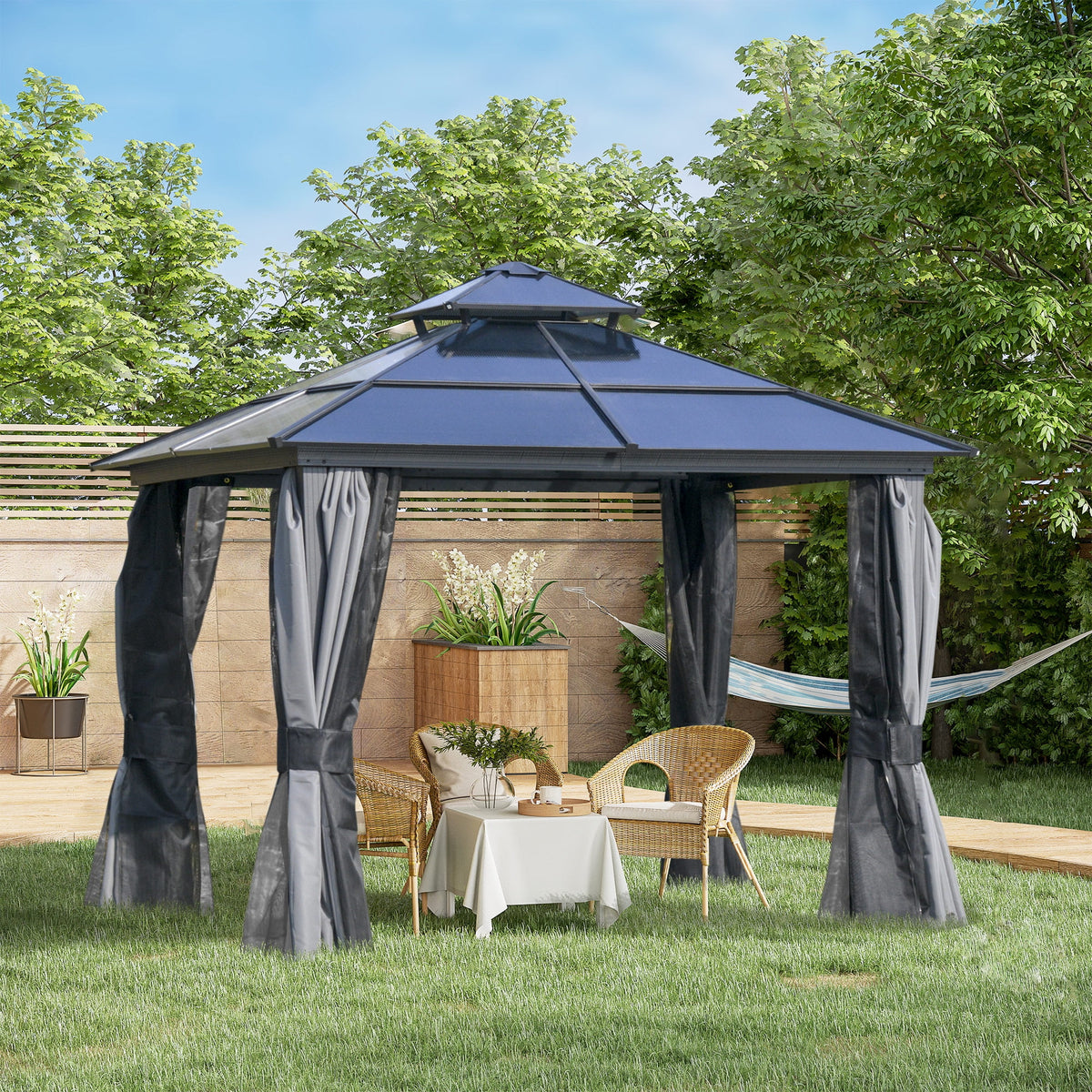 Outsunny 10' x 12' Hardtop Canopy Gazebo, Durability