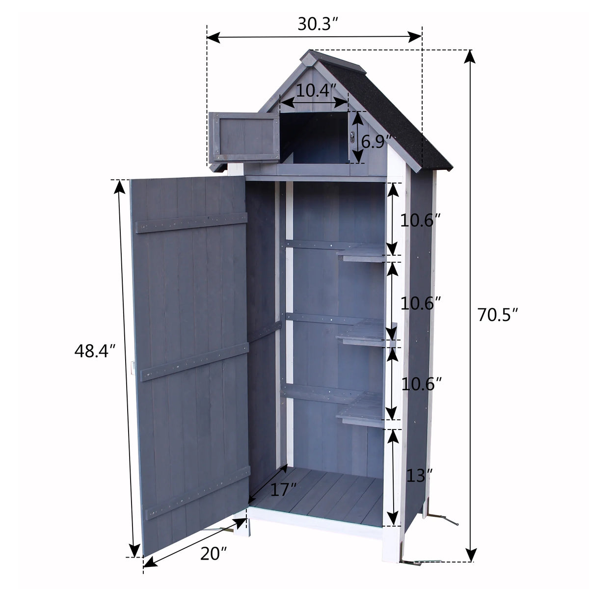 MCombo 2.52 x 1.77 ft. Metal and Wood Storage Shed, Natural