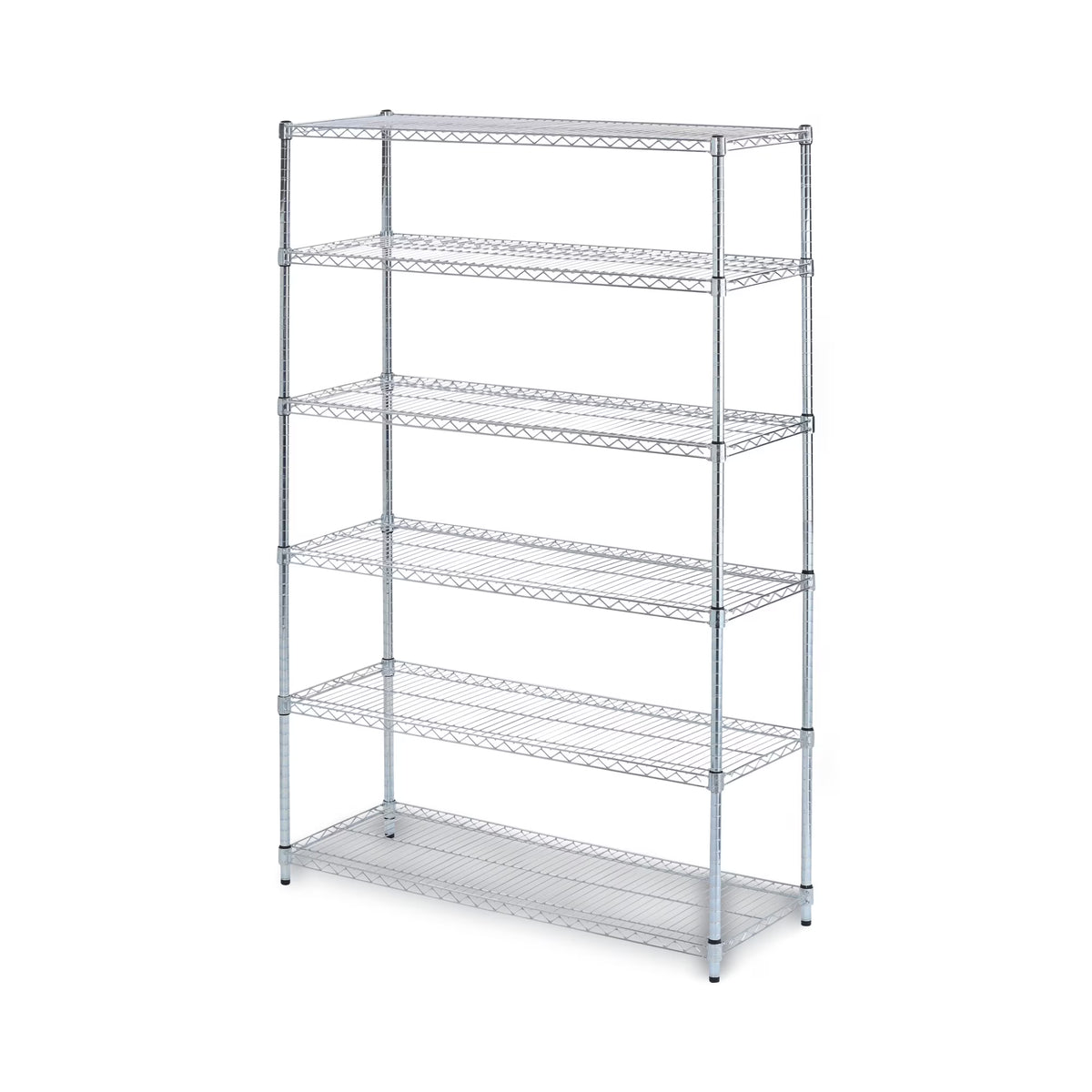 Alera NSF Certified 6-Shelf Wire Shelving Kit, 48w x 18d x 72h, Silver