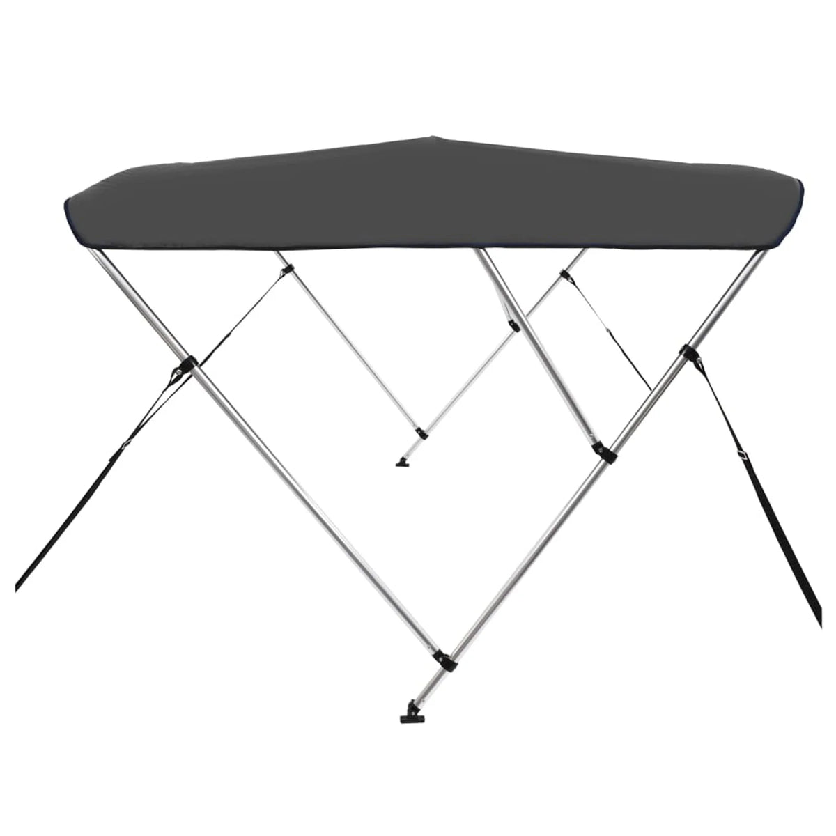 Anself 3 Bow Bimini Top Boat Cover with Adjustable Straps Fabric Outdoor Boat Canopy Aluminium Frame 72 x 63 x 53.9 Inches (L x W x H)