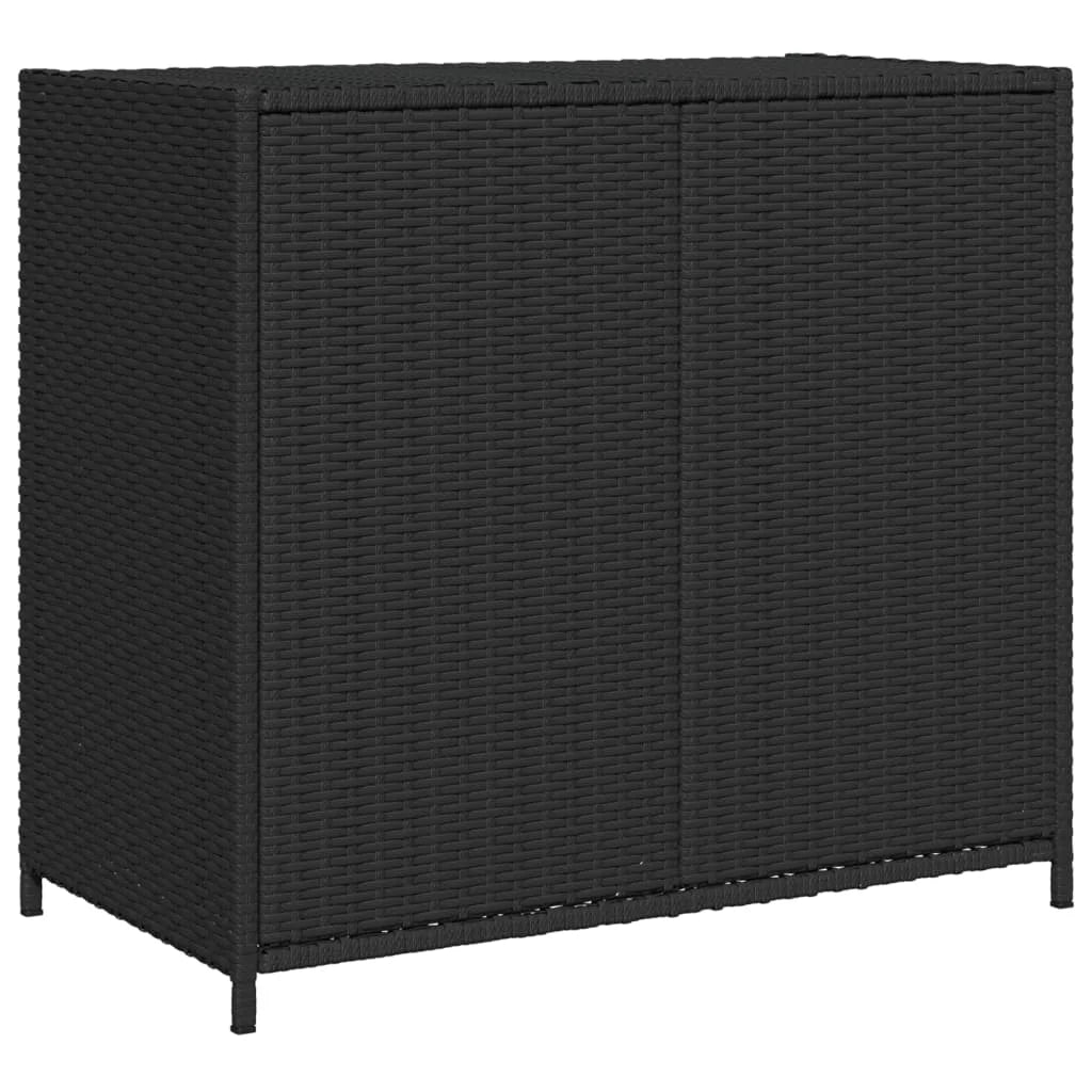 VidaXL Contemporary Poly Rattan Storage Cabinet, 32.7" x 17.7" x 29.9", Gray