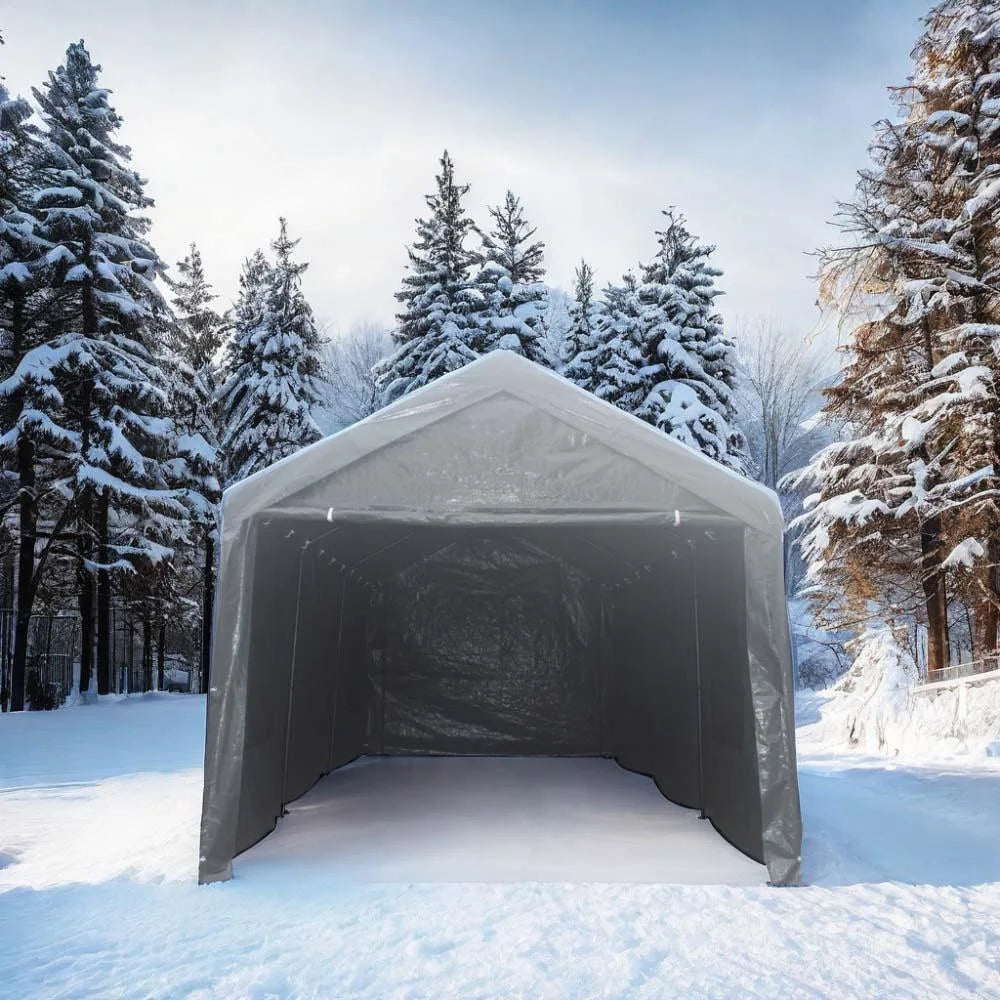 Garages portables et abris Sesslife 12' x 20' x 9,83' - Carports gris