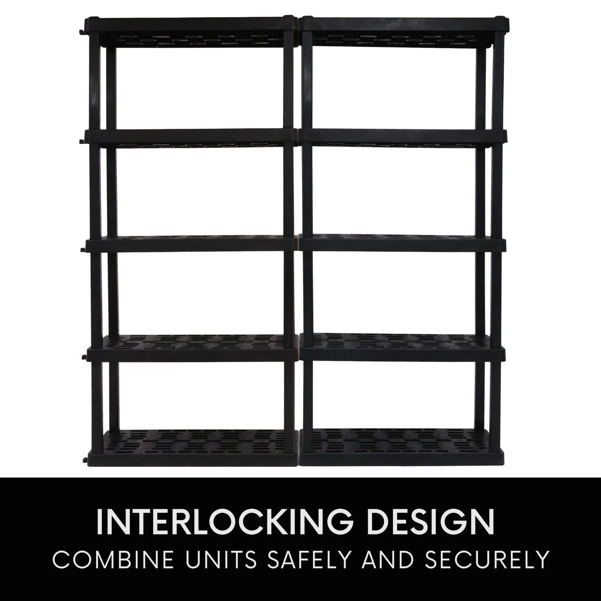 Oskar Plastic Storage Shelves 5-Tier Garage Organizer 74"H x 36"W x 18"D, White 750lb Capacity