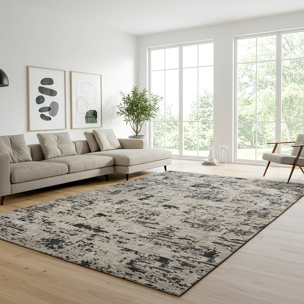 Solaris Area Rug, Argent Charcoal, 8'8" x 13'