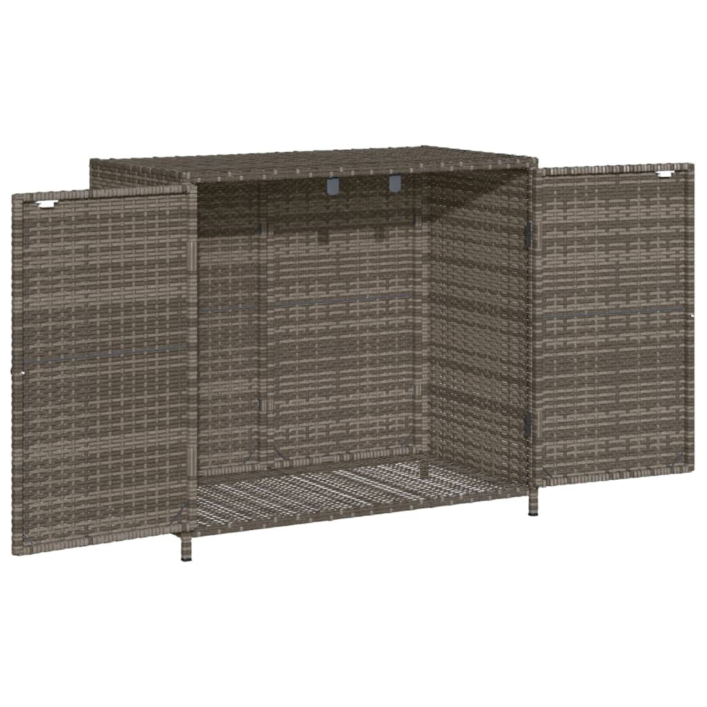 VidaXL Contemporary Poly Rattan Storage Cabinet, 32.7" x 17.7" x 29.9", Gray