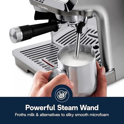 De'Longhi La Specialista Arte Evo Espresso Machine – Compact Cold Brew Coffee Maker with Grinder, Milk Steam Wand/Frother & Tamping Tools – Home Barista Kit for Lattes, Cappuccinos, Iced Coffees