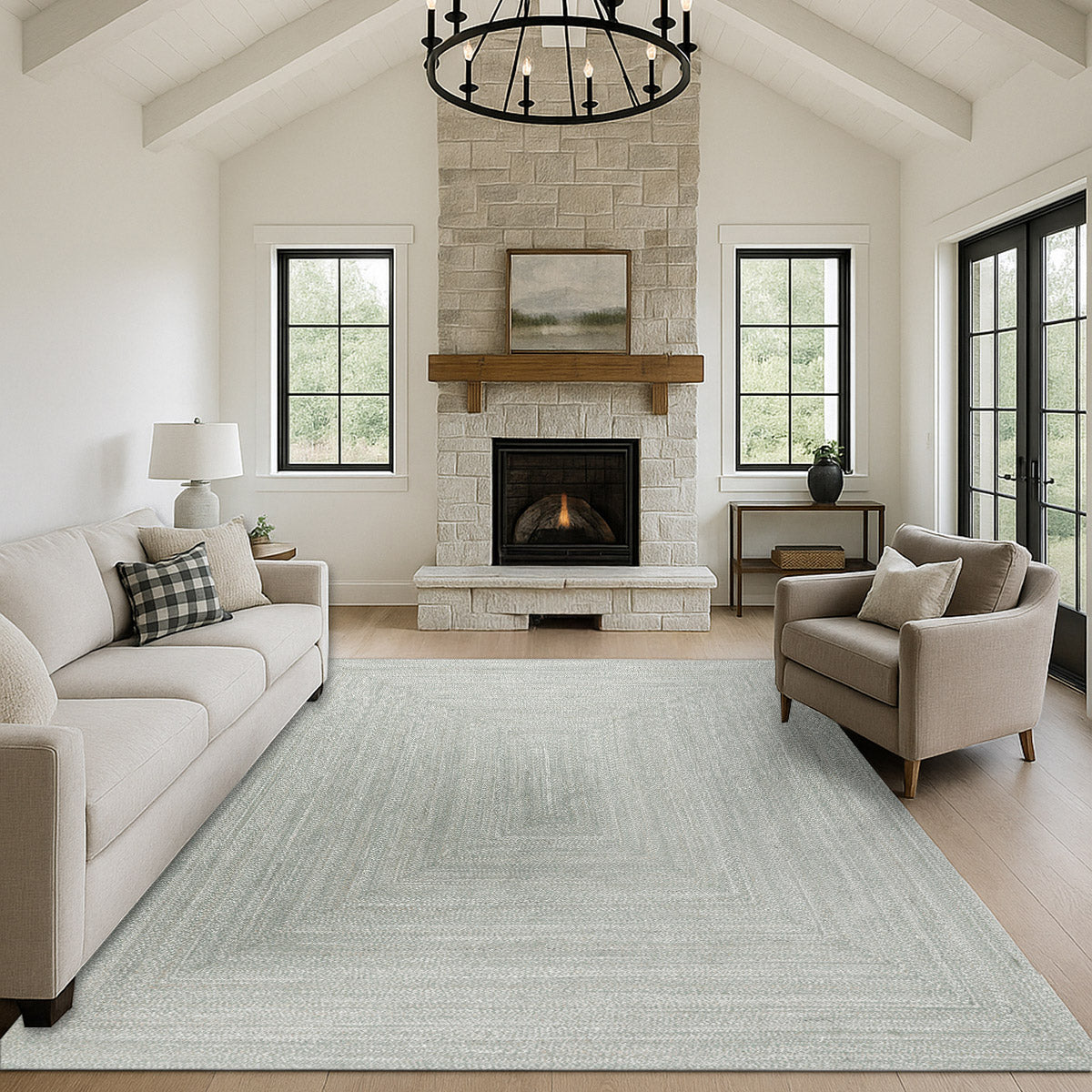 Obeetee Layla Braided Area Rug, Green, 7'9" x 9'9"
