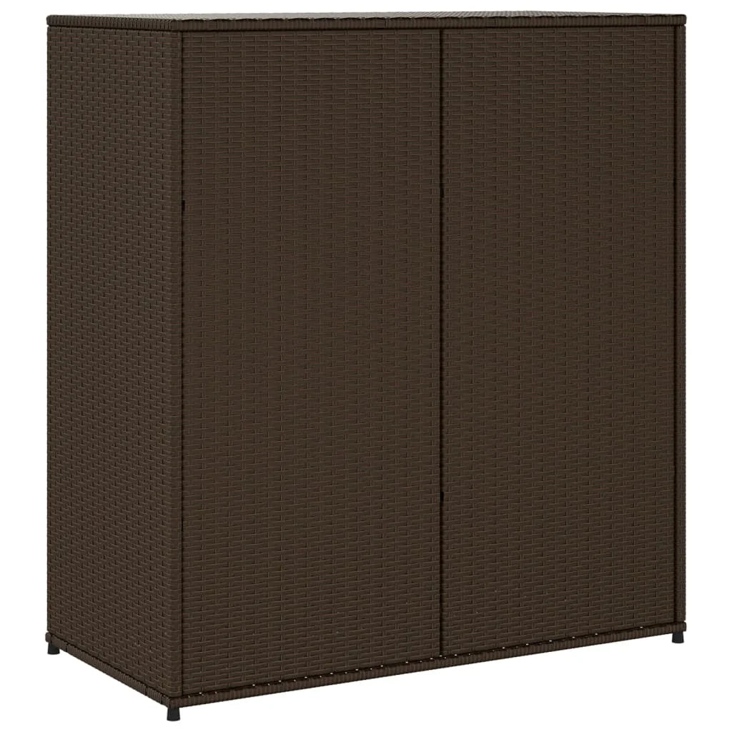 vidaXL Patio Storage Cabinet, PE Rattan Beige, 21.70 x 21.70 x 43.70 in